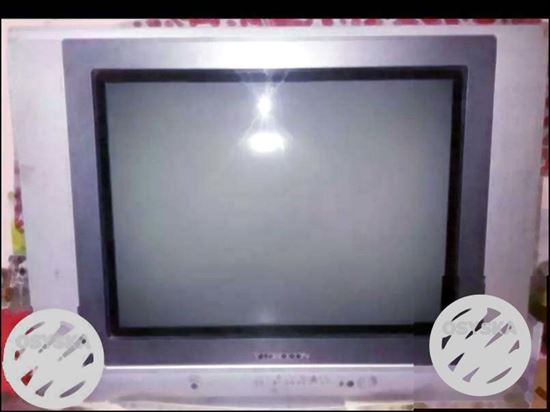 Gray And Black CRT TV