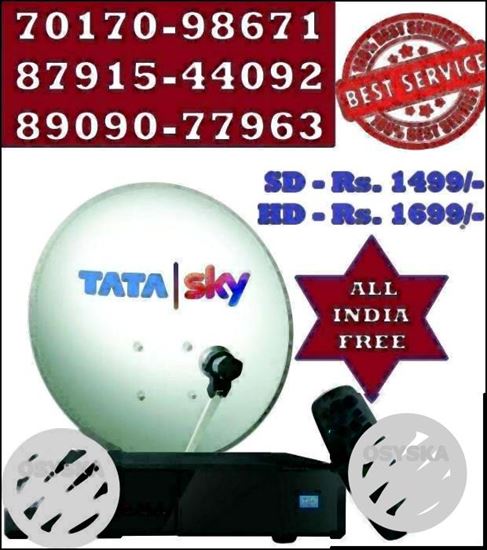 Tata Sky HD Box with 1 Month HD pack Free (COD)