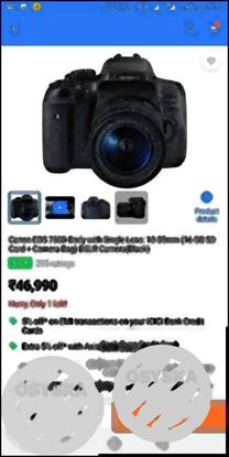 Black Canon DSLR Camera EOS 750D