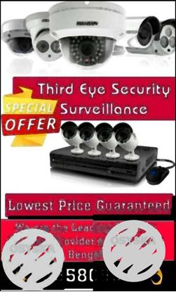 4 CCTV Camera Total Setup with 4 Channel DVR and other Components