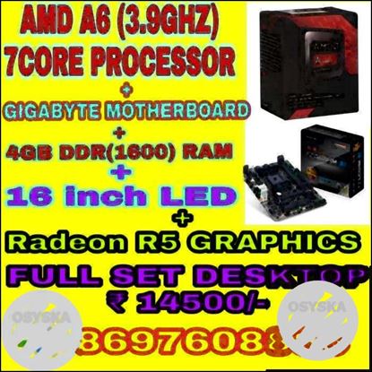 Brand new amd a6(3.9ghz) full desktop set only at 14500/- 3yrs waranty