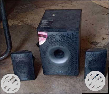 Two Black Subwoofer With Enclosure