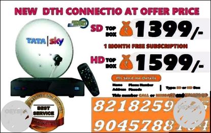 Tata SKY HD BOX - One month Free Dhamaka pack 238 Channels COD