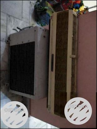 Beige Split-type Air Conditioner And Air Condenser